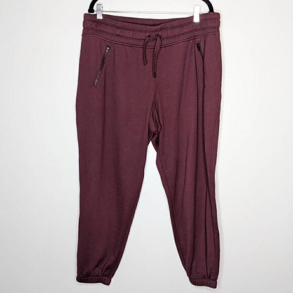 Athleta Recover Bounce Back Jogger Sweatpants Burgundy 1X - Picture 1 of 14
